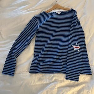 J Crew striped shirt with stars on back of elbow size XL (12-14y)